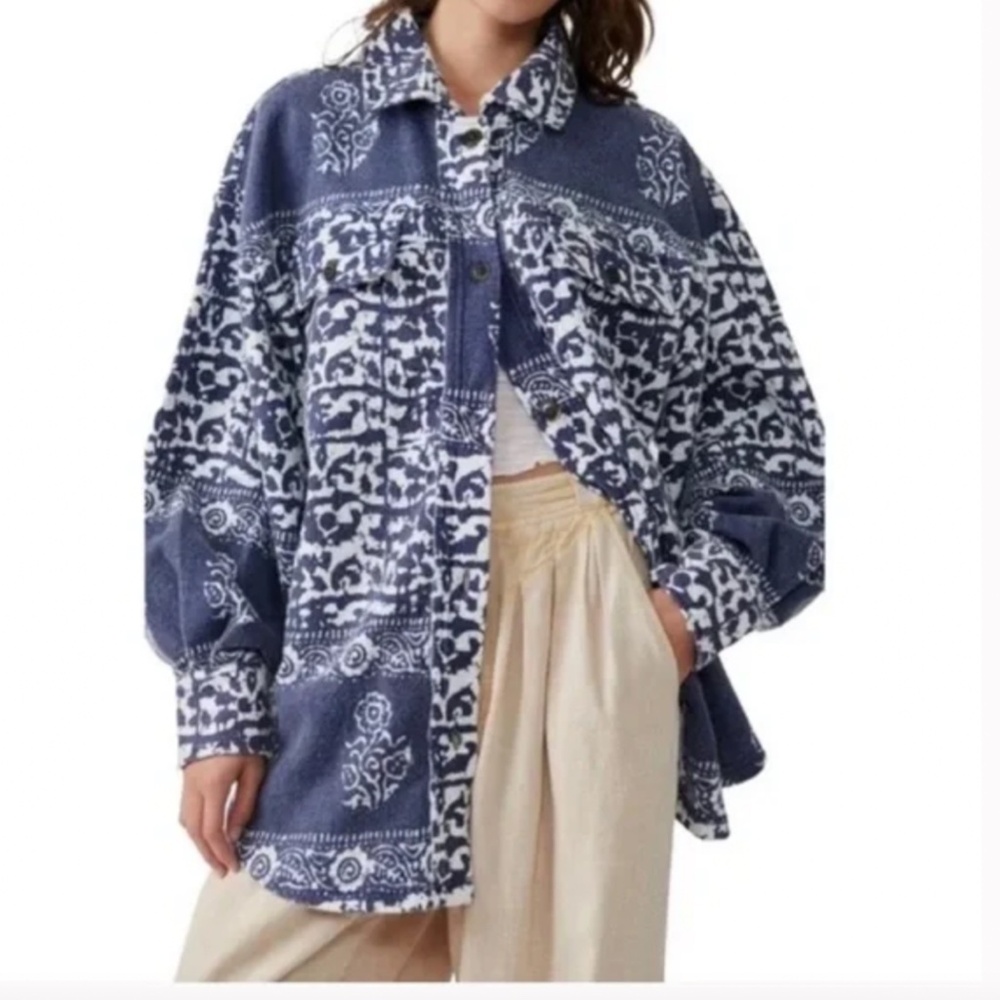 FREE PEOPLE RUBY COTTON BLEND SHIRT JACKET